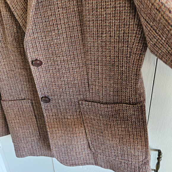 Vintage Forstmann Welsh Tweed 100% Virgin wool button down blazer Size L - Picture 4 of 16